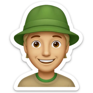 man Character with Green Hats sticker