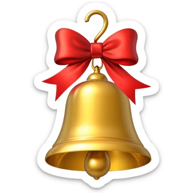 gold Christmas bell sticker