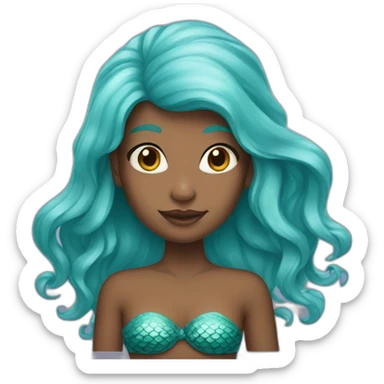 Girl with mermaid hair sticker