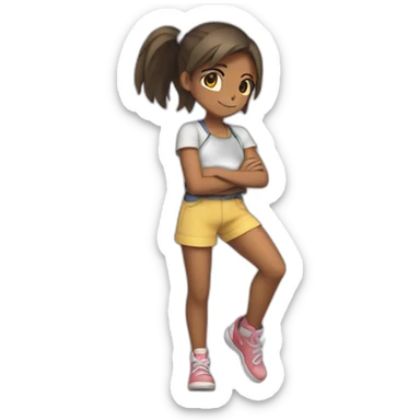 girl being arms leg pokemon sticker