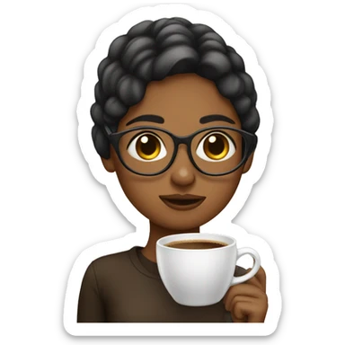 Girl with coffee and eyebags sticker