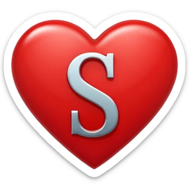 The Letter S in a Heart sticker