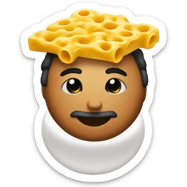 Mac and Cheese on top of head sticker
