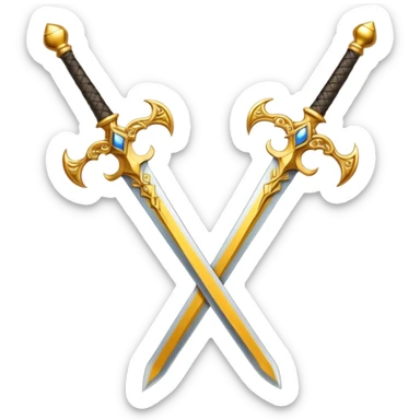 Two Golden royal swords with gold blades sticker
