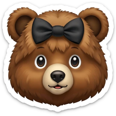 Bear with 2 black bows on the ears emojie like the iPhone emojie sticker
