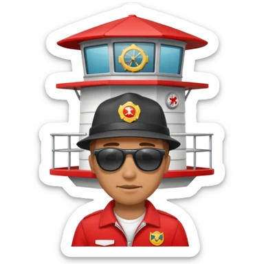 Lifeguard on watch tower sticker