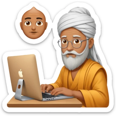 a guru working on his mac sticker