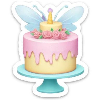Fairy pastel cake sticker