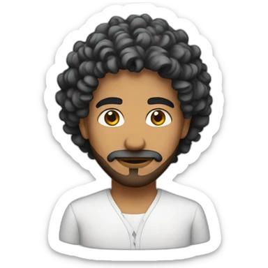 An Arab with curly hair sticker