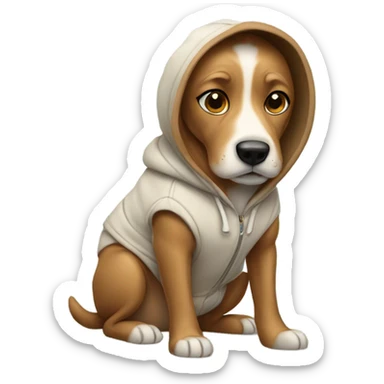 Dog wearing hoodie  sticker