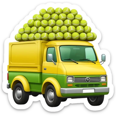 squatted truck antenna tennis balls sticker