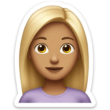 girl with straight hair, medium tan skin, clear nice skin sticker