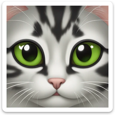 schwarze Katze mit großen grünen augen sticker