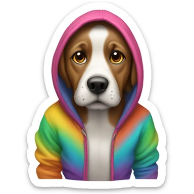 Dog wearing hoodie  sticker