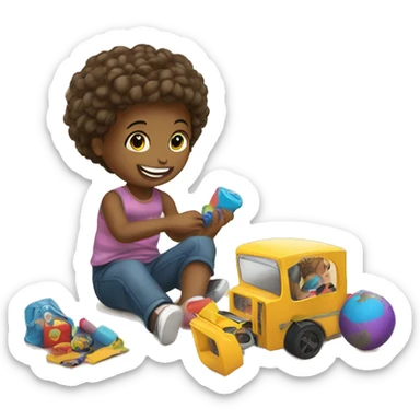 children playing with toys at school sticker