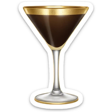 gold rimmed espresso martini glass with gold bow sticker