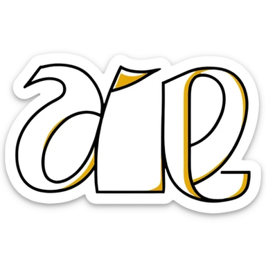 letters BLK with gold outline sticker