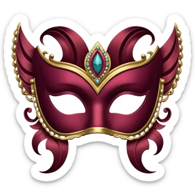 Burgundy carnival half mask sticker