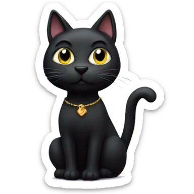 Smart black cat , with bog about astrology in dark rad dress  sticker