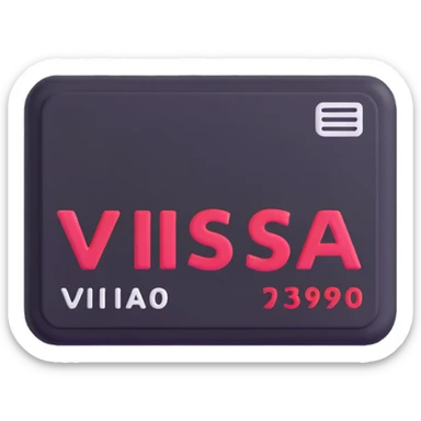 visa stamp with rounded edges, no background sticker