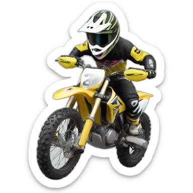 Moto cross qui fait une roue arrière sticker