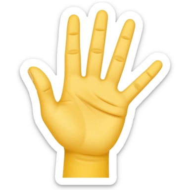 american sign language alphabet A yellow hand with six fingers sticker