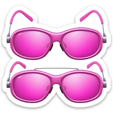 futuristic pink welding glasses, sleek design with bright pink lenses, no frame, high-tech protective eyewear sticker