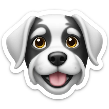 Dog black and white  sticker