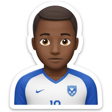 black soccer player man blue white jersey sticker