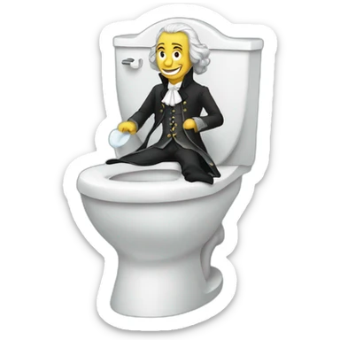 Voltaire sur des toilettes sticker