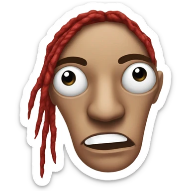 One eyed face with red dread sticker