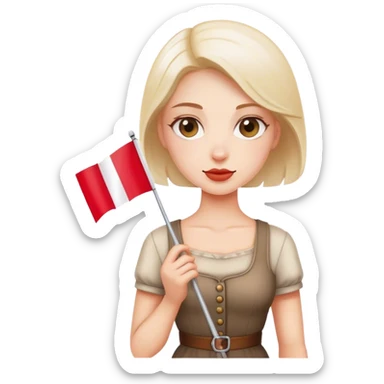 woman with polish flag sticker