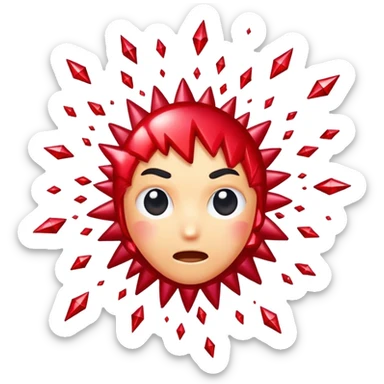 head exploding with rubies flying out sticker