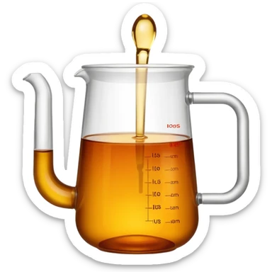 tea in a laboratory measuring cup sticker