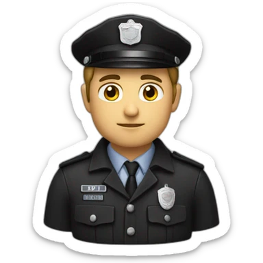 policier noir sticker