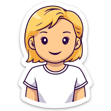 Blond hair lightskin girl sticker