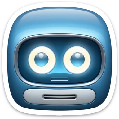 apple style emoji icon of a car headlight symbol in a rounded square with a soft glossy finish and subtle gradients, stylized front view semicircle with lines representing light beams, cool-toned blues and whites for lights, dark gray or black background, clean minimal sticker