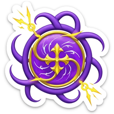 Wiz 101 casting sigil purple and yellow inspired storm magic  sticker