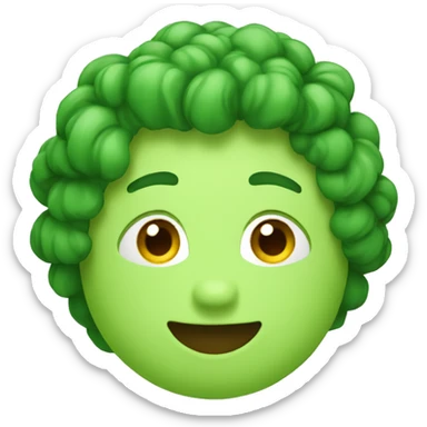 Cœur vert emoji dormeur sticker