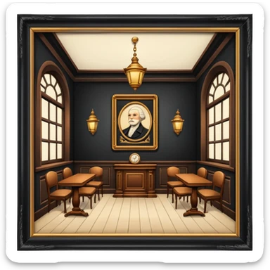 Vintage old antique academia aesthetic interior sticker