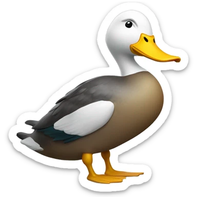 The big duck of the credit agricole bank. He got a lot of money, and of muscle. He's really confiant.  sticker