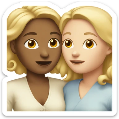 Two white women cuddling sticker
