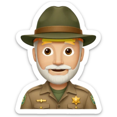 Male Park Ranger with white beard  sticker