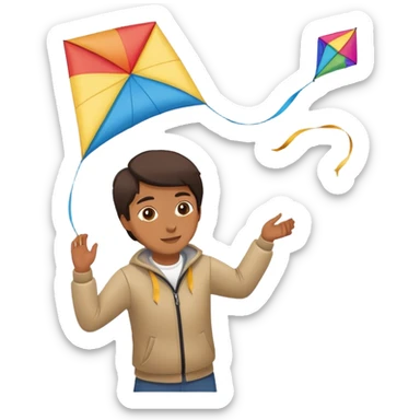 person flying a kite outdoors sticker