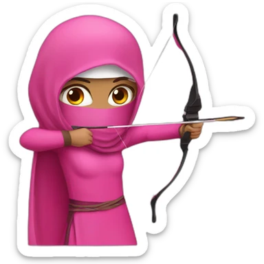 pink niqab archery sticker