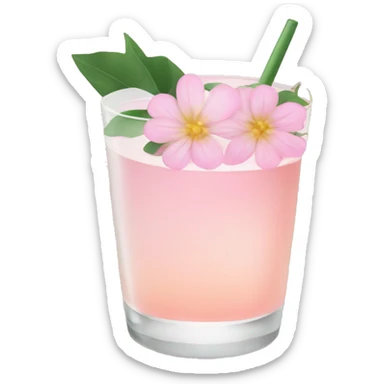 Cocktail with light pink flowers sticker