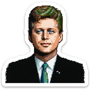 John F Kennedy presidential portrait, 35th US president sticker