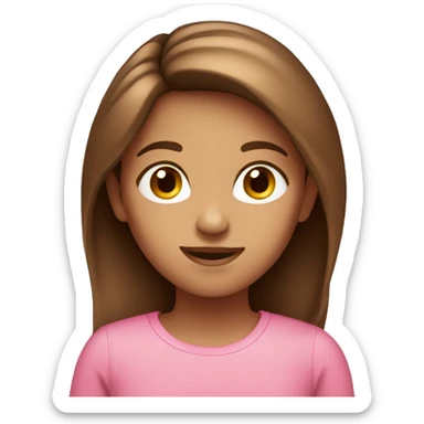 brown hair girl that is a little tan wearing pink  sticker