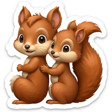 two squirrels cuddling sticker