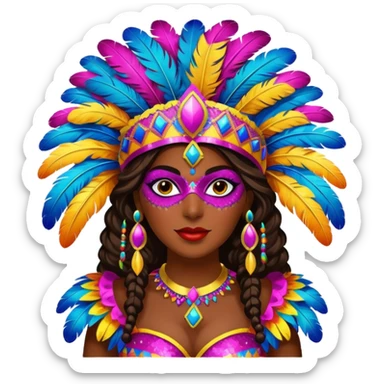 Colombian woman in Colombian carnival sticker